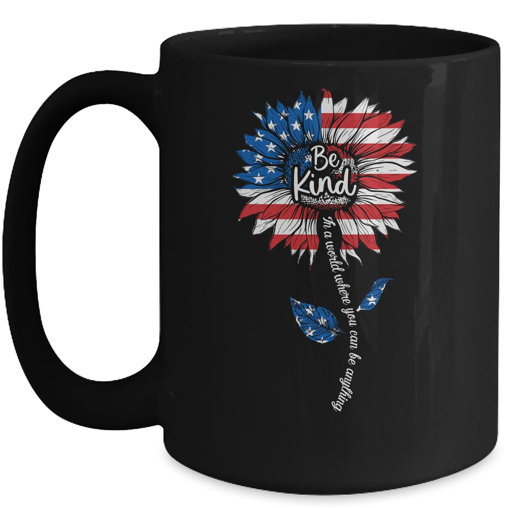 Kindness Sunflower Flag 4th July Patriotic Sunflower Mug | siriusteestore