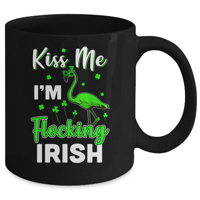 Kiss Me I'm Flocking Irish Green Flamingo St Patrick's Day Mug | siriusteestore