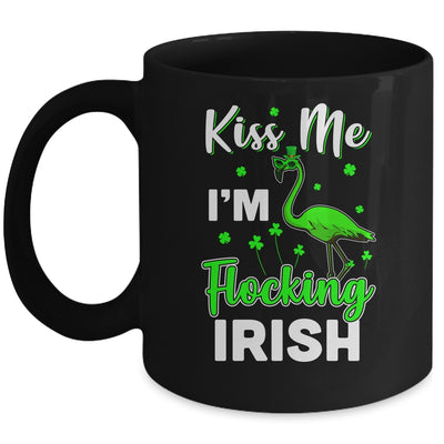 Kiss Me I'm Flocking Irish Green Flamingo St Patrick's Day Mug | siriusteestore