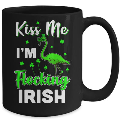 Kiss Me I'm Flocking Irish Green Flamingo St Patrick's Day Mug | siriusteestore