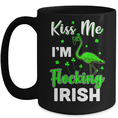 Kiss Me I'm Flocking Irish Green Flamingo St Patrick's Day Mug | siriusteestore