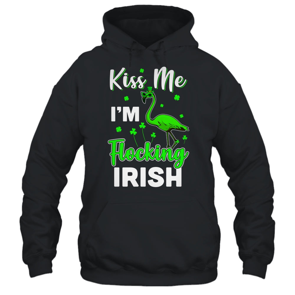 Kiss Me I'm Flocking Irish Green Flamingo St Patrick's Day Shirt & Hoodie | siriusteestore