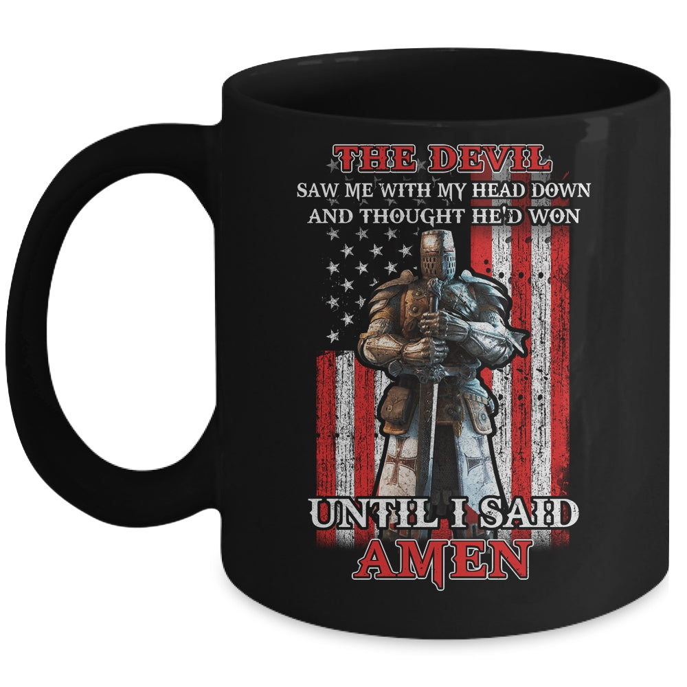 Knight American The Devil Saw Me With My Head Down Veteran Mug | siriusteestore