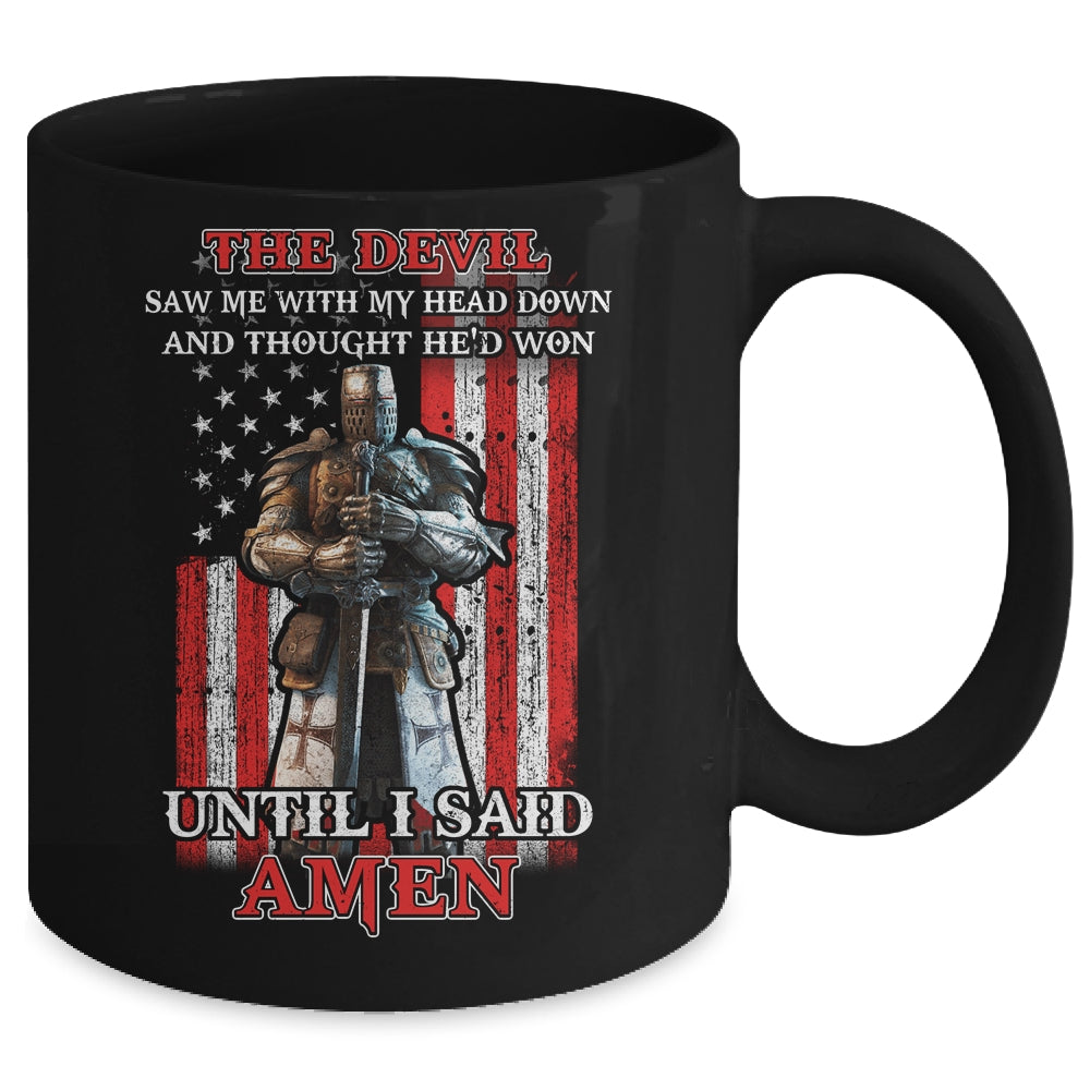 Knight American The Devil Saw Me With My Head Down Veteran Mug | siriusteestore