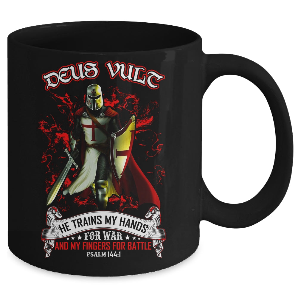 Knight Templar Deus Vult He Trains My Hands For War Mug | siriusteestore