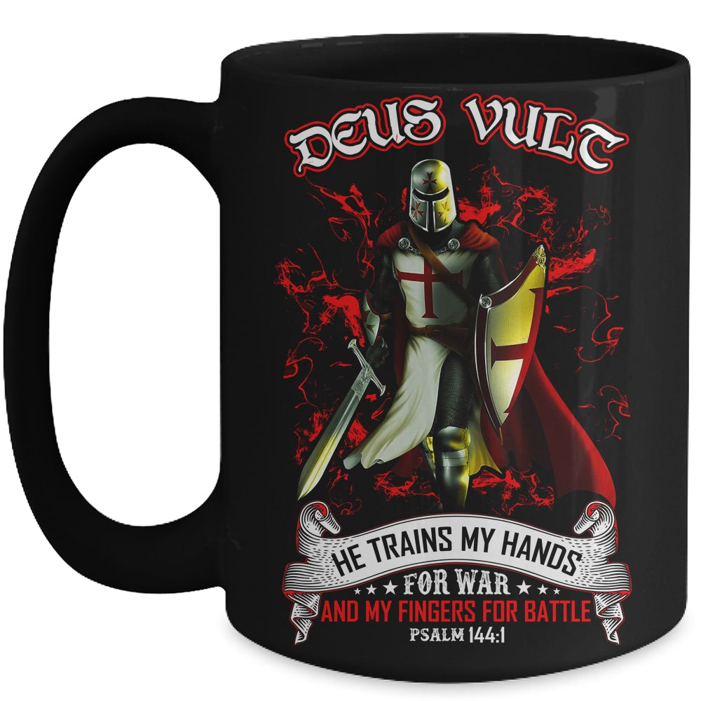 Knight Templar Deus Vult He Trains My Hands For War Mug | siriusteestore