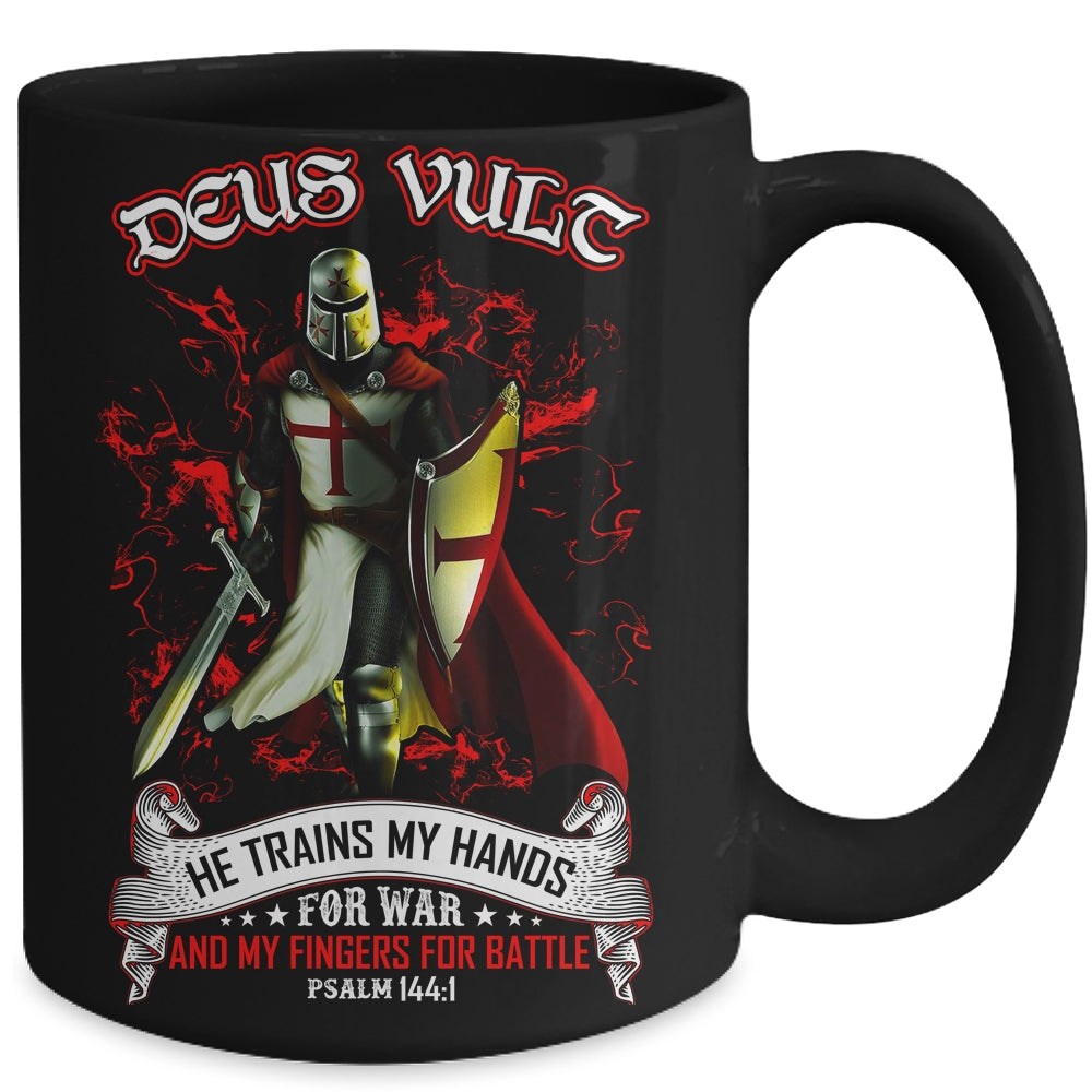 Knight Templar Deus Vult He Trains My Hands For War Mug | siriusteestore