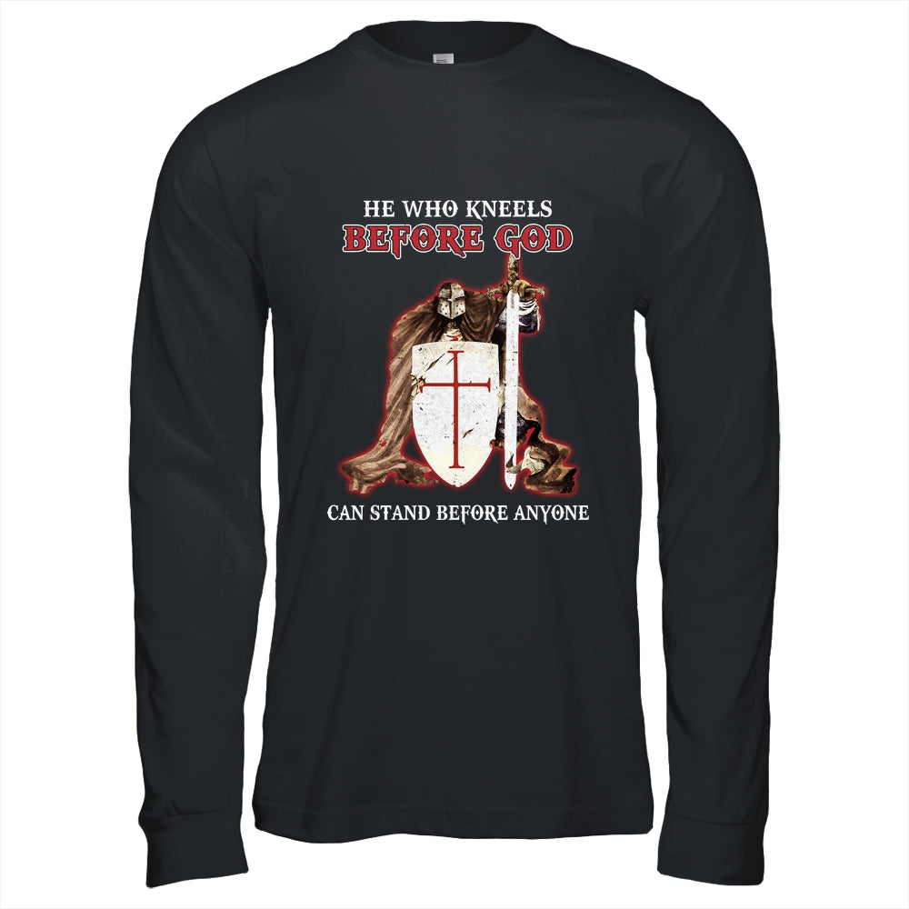 Knight Templars He Who Kneels Before GOD Can Stand Anyone Shirt & Hoodie | siriusteestore