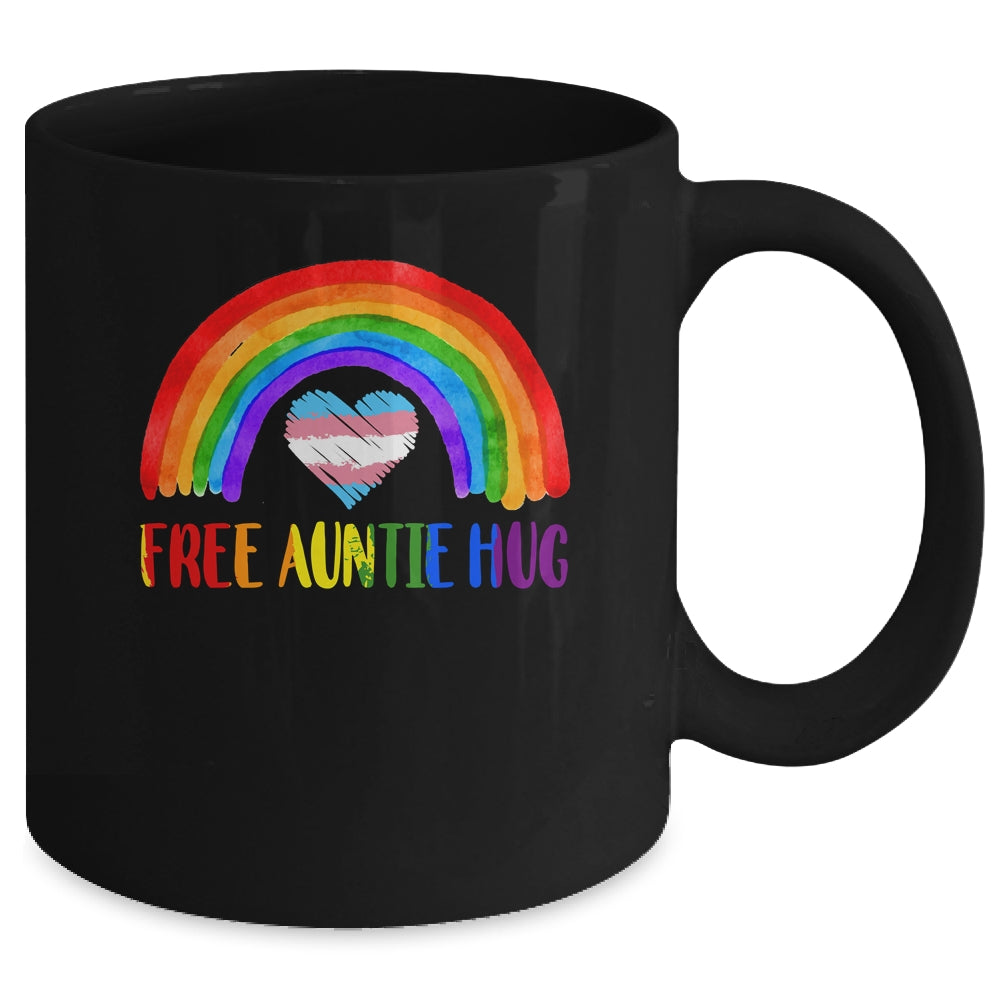 LGBTQ Free Auntie Hugs Gay Pride LGBT Rainbow Mother's Day Mug | siriusteestore