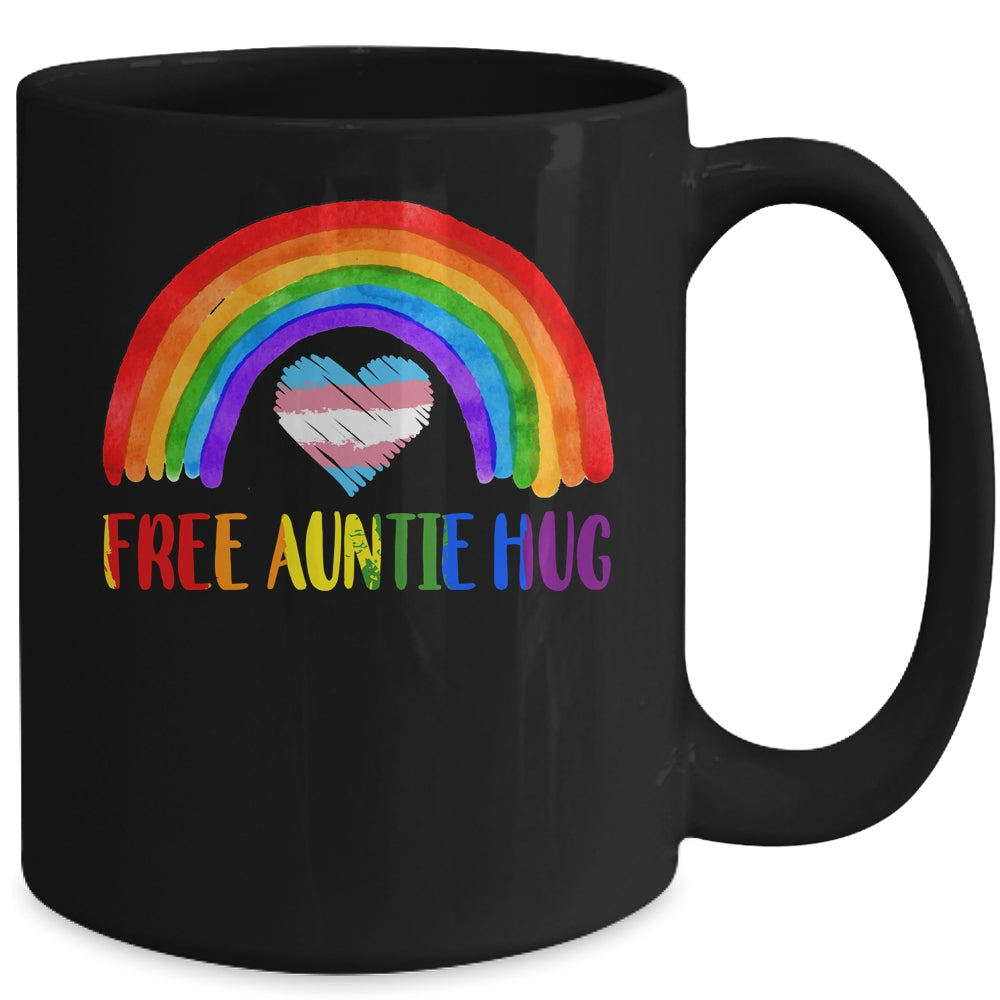 LGBTQ Free Auntie Hugs Gay Pride LGBT Rainbow Mother's Day Mug | siriusteestore