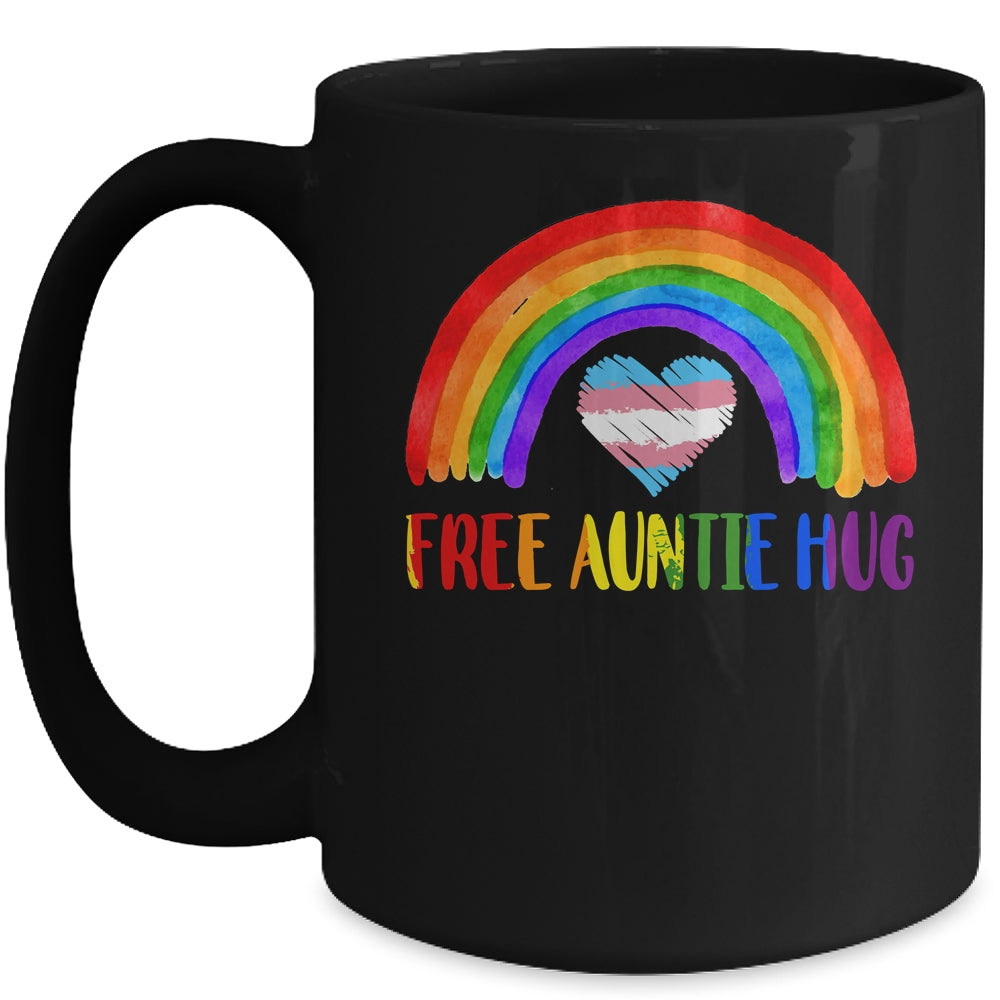 LGBTQ Free Auntie Hugs Gay Pride LGBT Rainbow Mother's Day Mug | siriusteestore