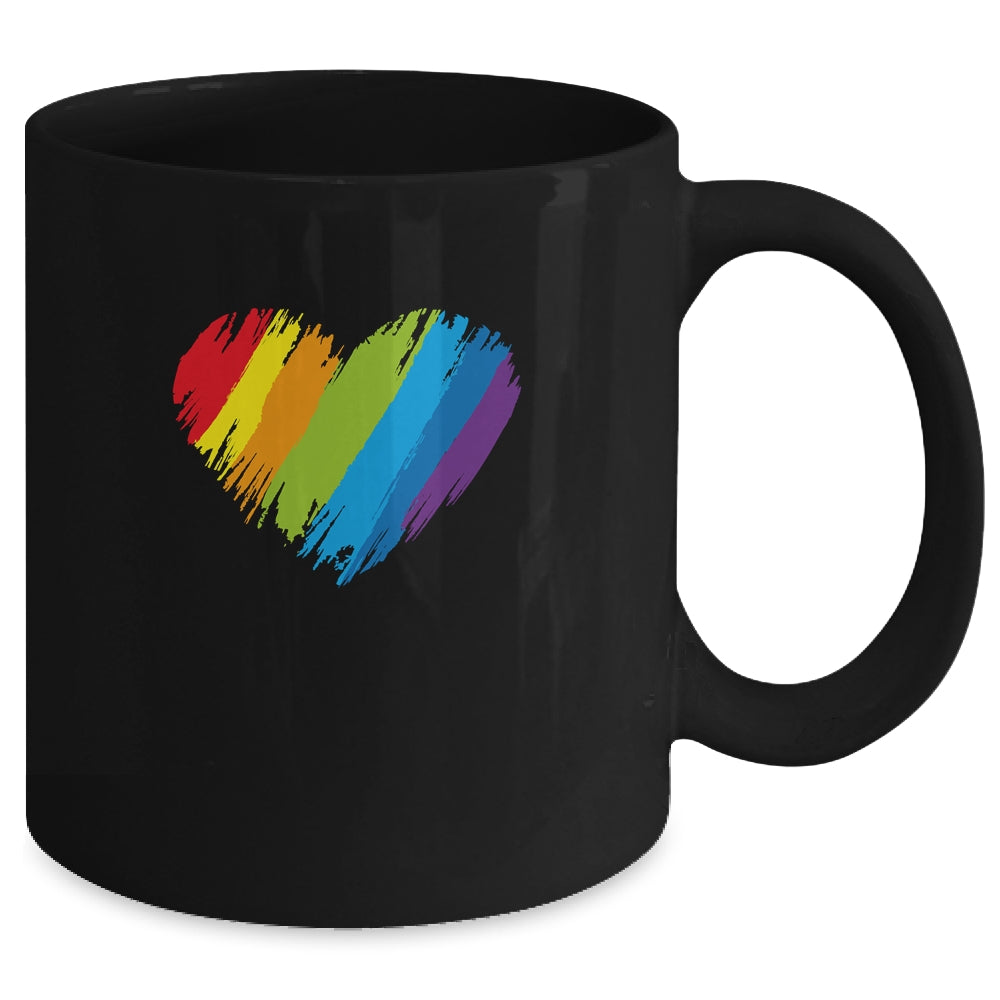 LGBT Gay Pride Flag Heart LGBTQ Mug | siriusteestore