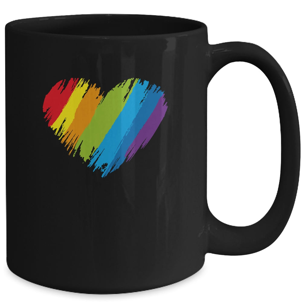 LGBT Gay Pride Flag Heart LGBTQ Mug | siriusteestore