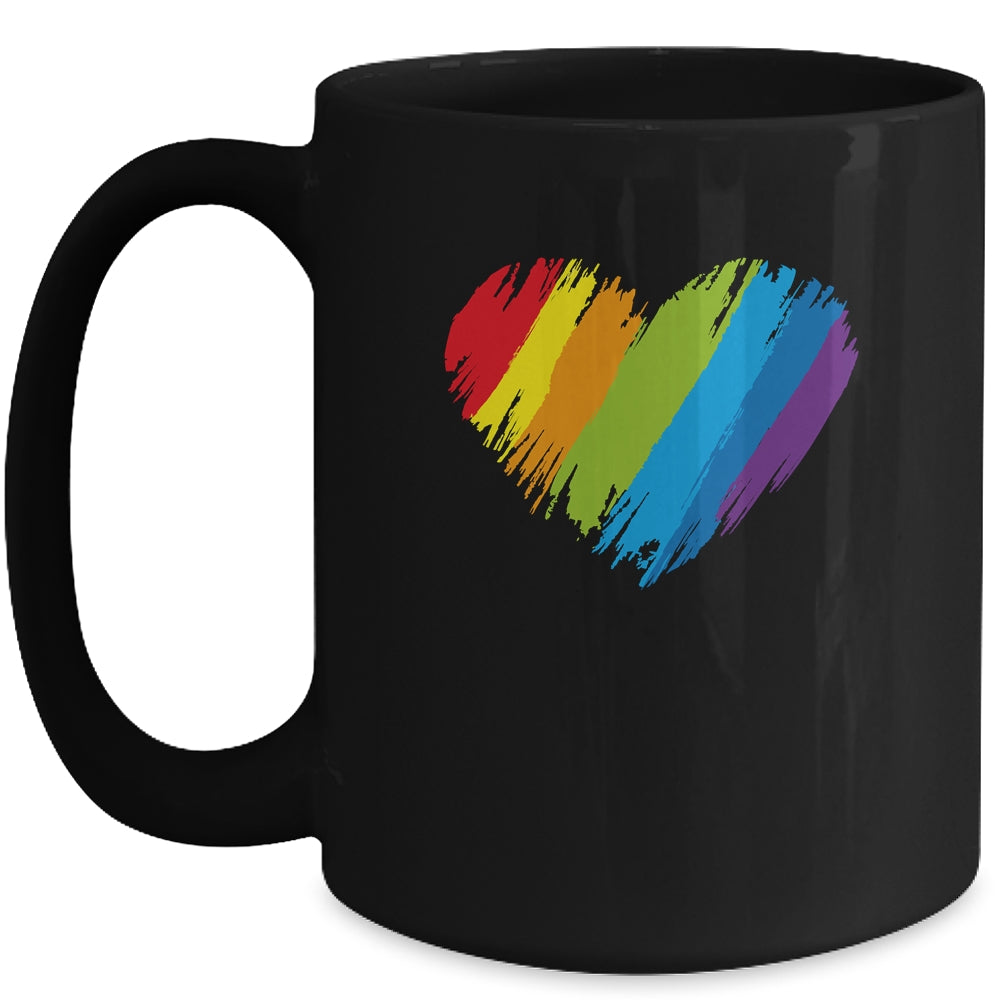 LGBT Gay Pride Flag Heart LGBTQ Mug | siriusteestore
