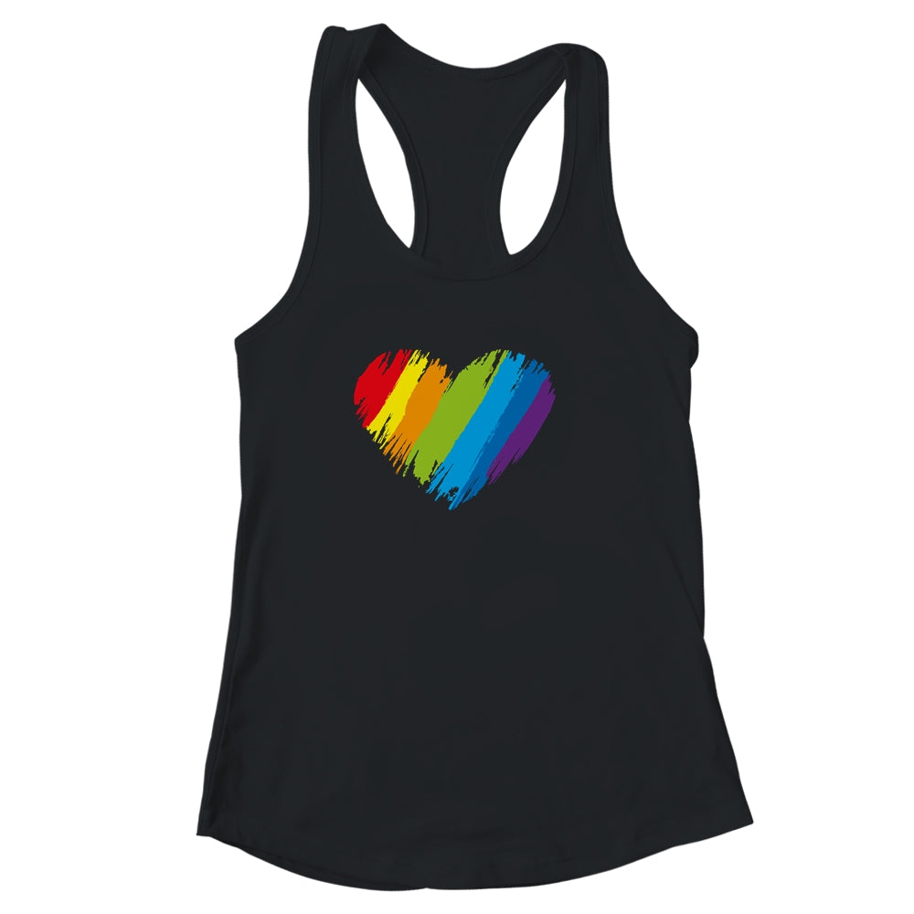 LGBT Gay Pride Flag Heart LGBTQ Shirt & Tank Top | siriusteestore