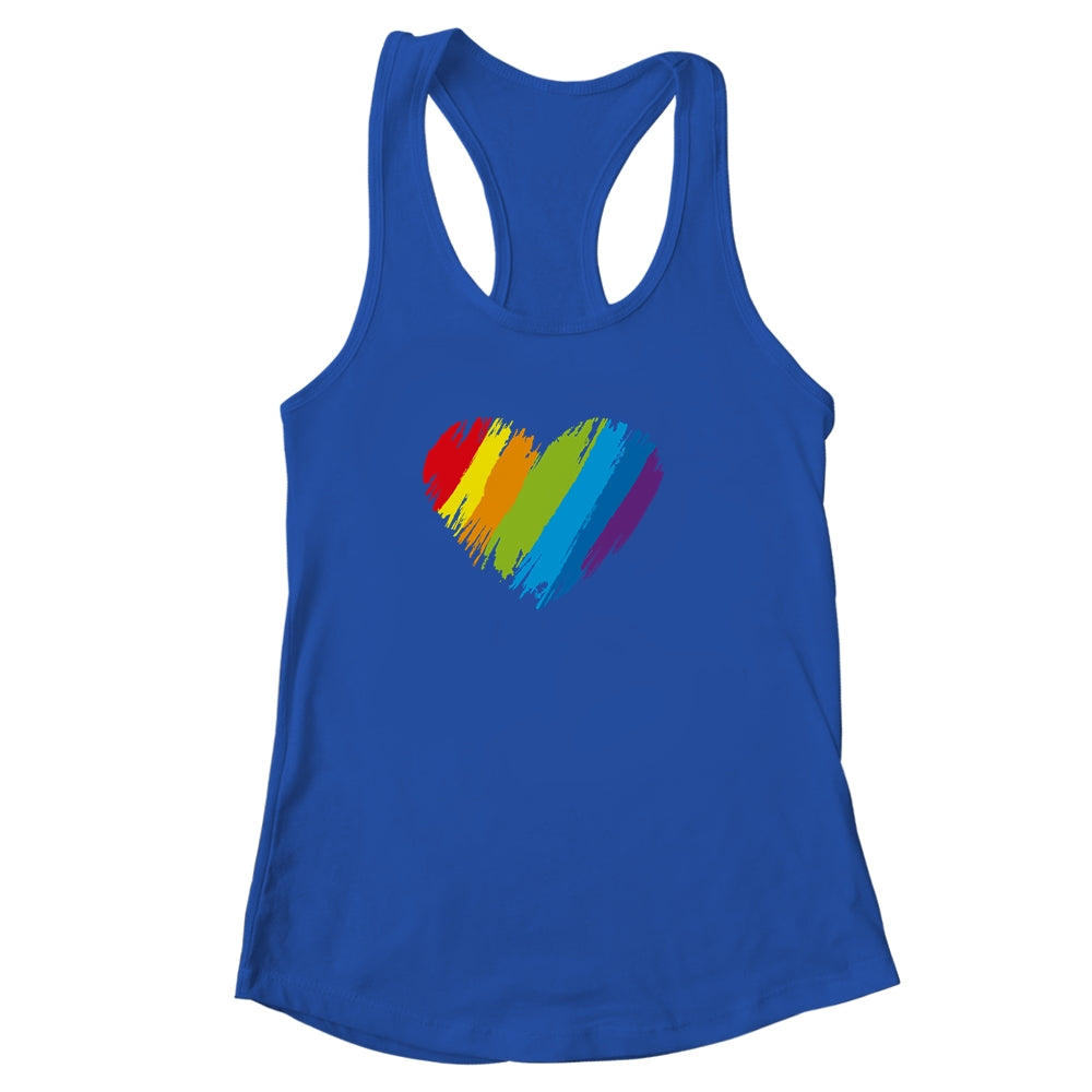 LGBT Gay Pride Flag Heart LGBTQ Shirt & Tank Top | siriusteestore