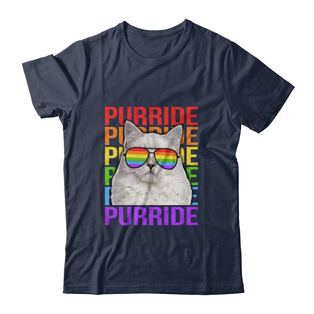 LGBT Purride Gay Pride Rainbow Cat Lover Funny Shirt & Tank Top | Siriustee.com