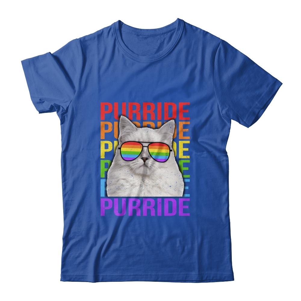 LGBT Purride Gay Pride Rainbow Cat Lover Funny Shirt & Tank Top | Siriustee.com