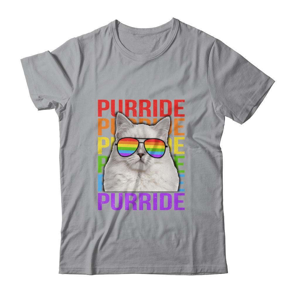 LGBT Purride Gay Pride Rainbow Cat Lover Funny Shirt & Tank Top | Siriustee.com