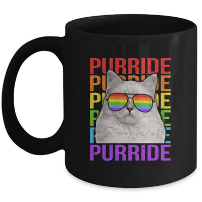 LGBT Purride Gay Pride Rainbow Cat Lover Funny Mug | siriusteestore