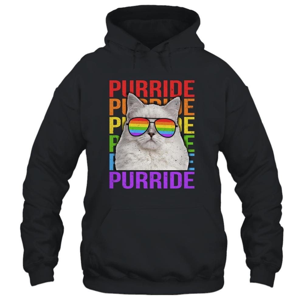 LGBT Purride Gay Pride Rainbow Cat Lover Funny Shirt & Tank Top | Siriustee.com