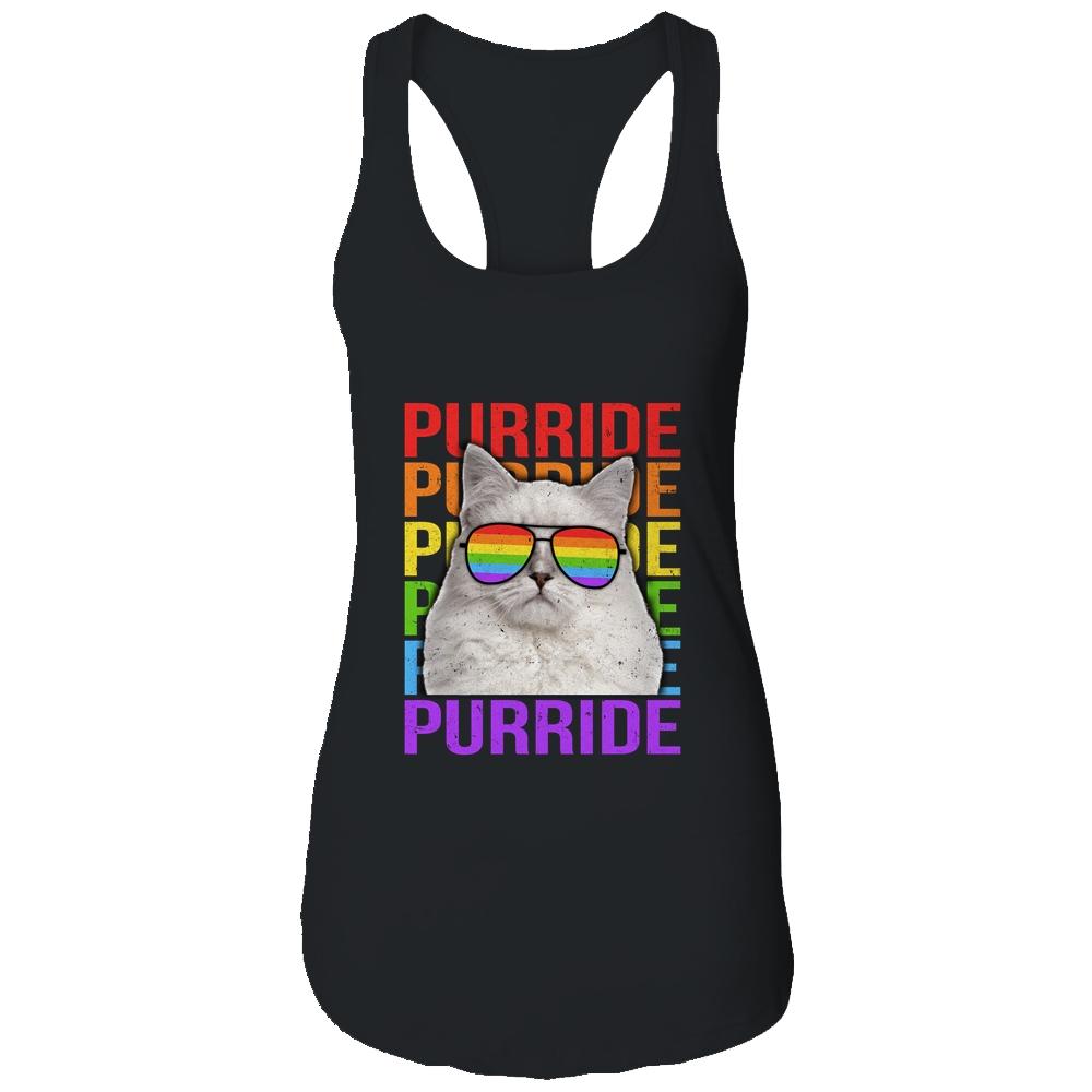 LGBT Purride Gay Pride Rainbow Cat Lover Funny Shirt & Tank Top | Siriustee.com