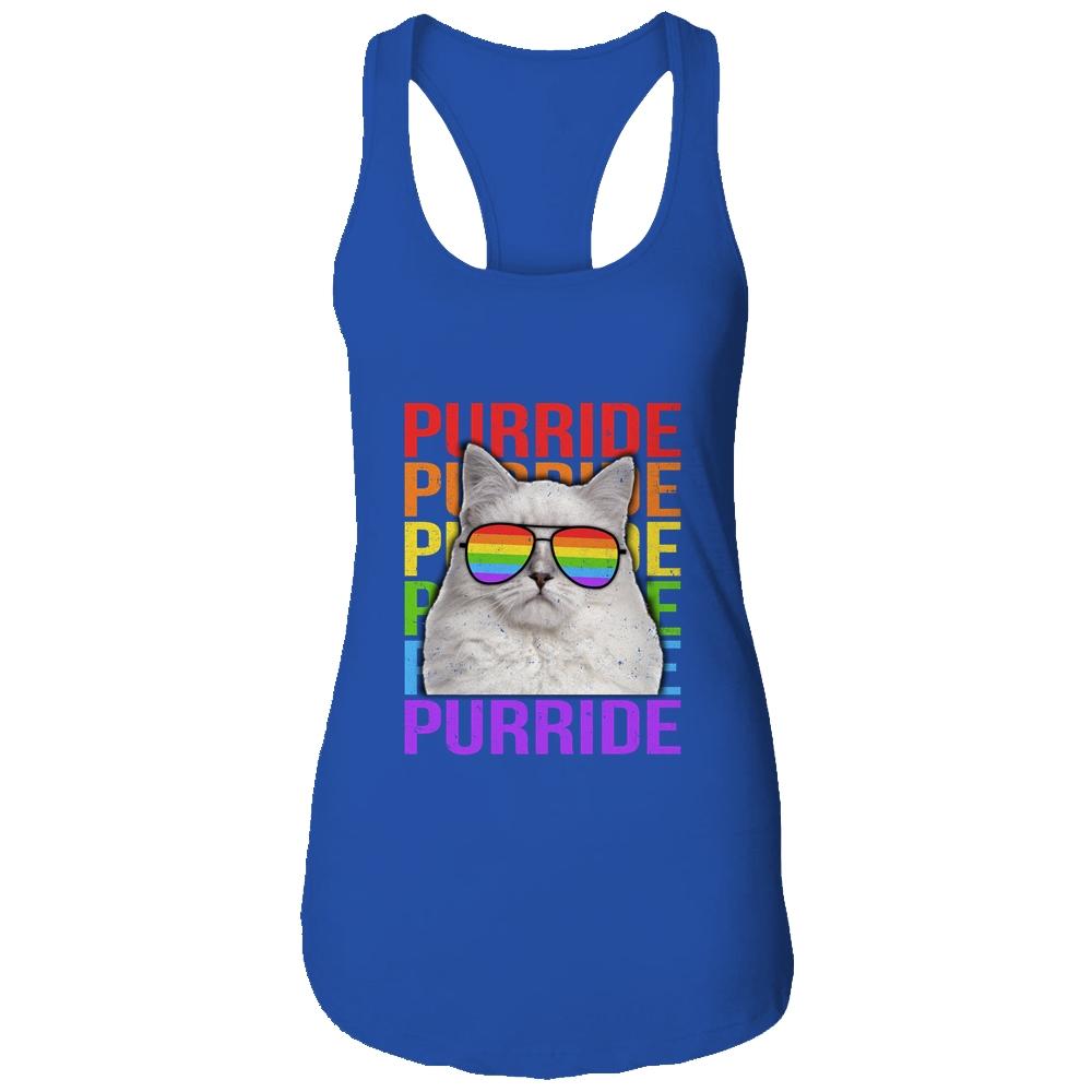 LGBT Purride Gay Pride Rainbow Cat Lover Funny Shirt & Tank Top | Siriustee.com