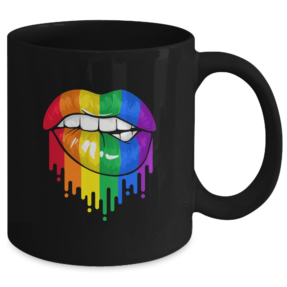 LGBT Rainbow Shirt Lips Pride Gay Homosexual Lesbian Mug | siriusteestore