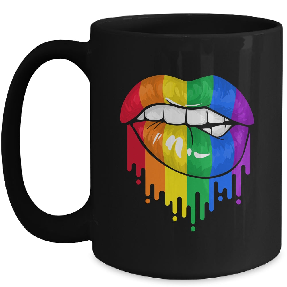 LGBT Rainbow Shirt Lips Pride Gay Homosexual Lesbian Mug | siriusteestore