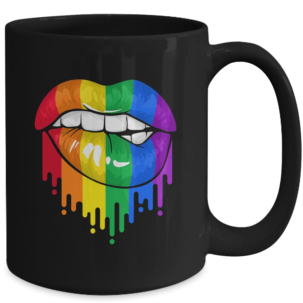 LGBT Rainbow Shirt Lips Pride Gay Homosexual Lesbian Mug | siriusteestore