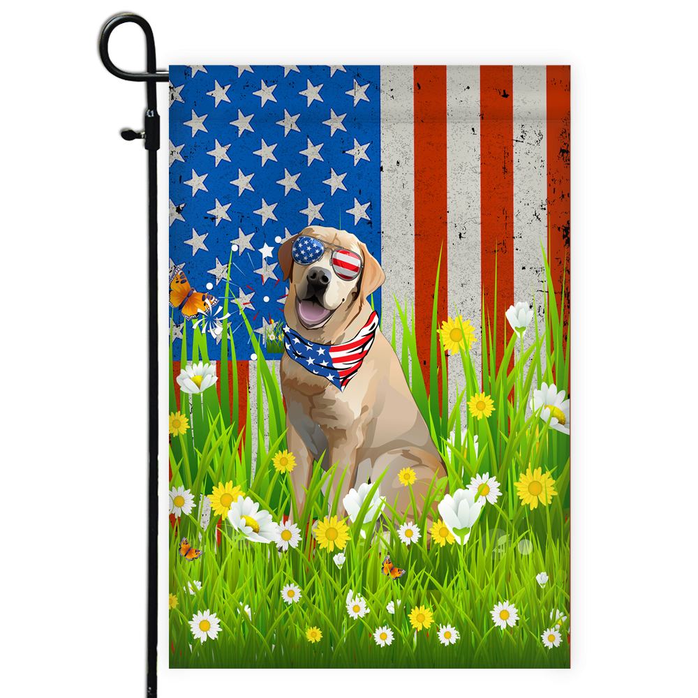 Labrador American USA Flag 4th of July Dog Lover On Independence Day | siriusteestore