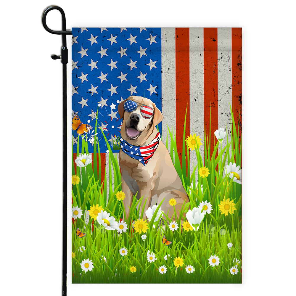 Labrador American USA Flag 4th of July Dog Lover On Independence Day | siriusteestore