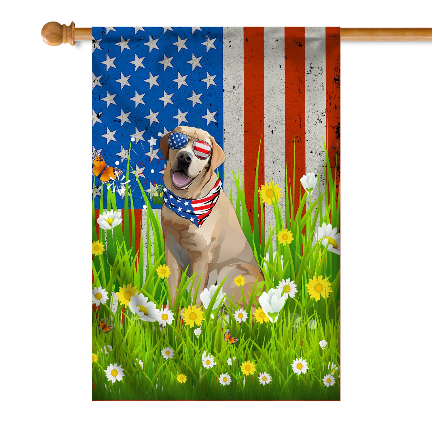 Labrador American USA Flag 4th of July Dog Lover On Independence Day | siriusteestore