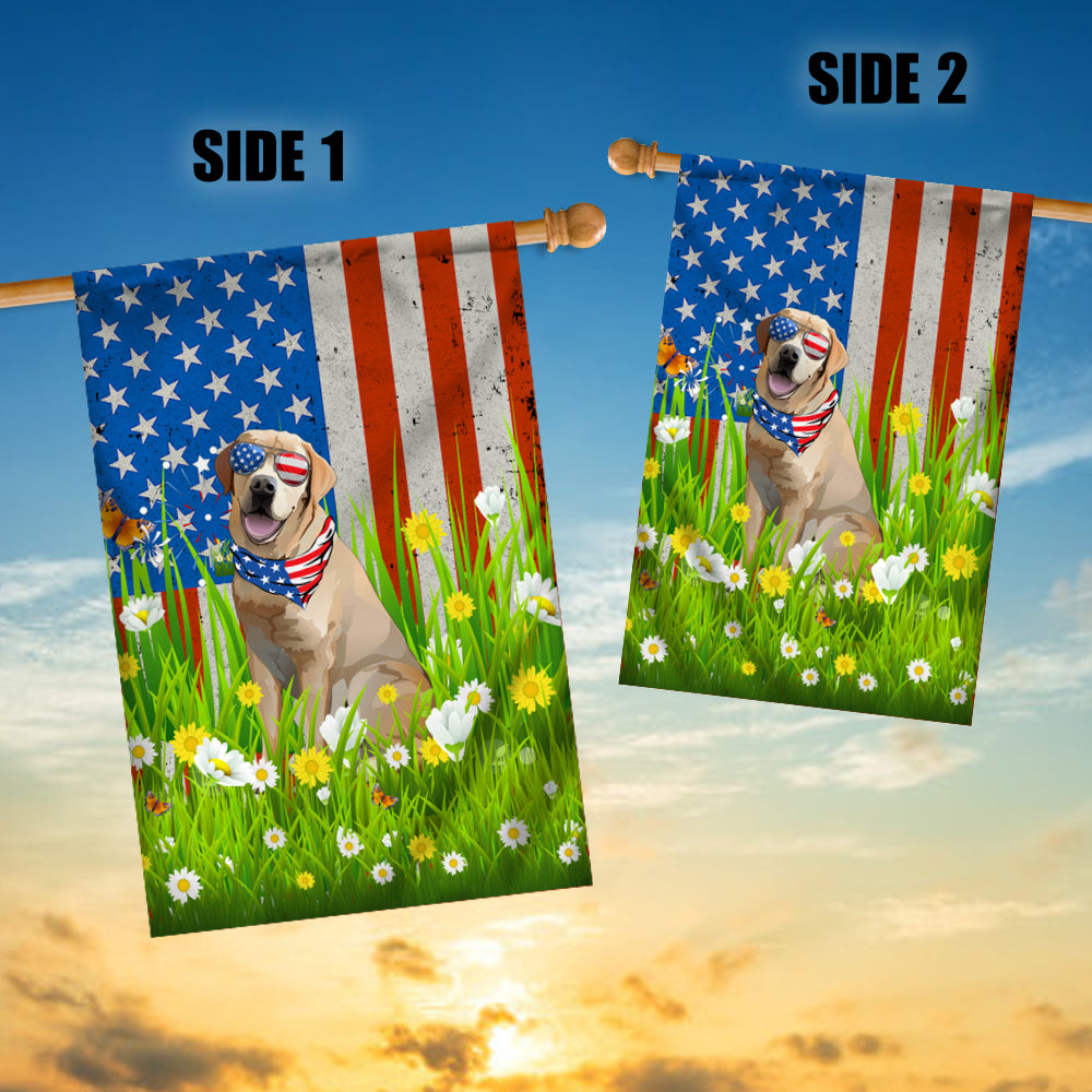 Labrador American USA Flag 4th of July Dog Lover On Independence Day | siriusteestore