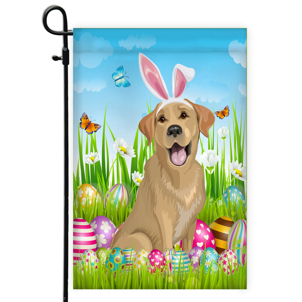 Labrador Happy Easter Day Holiday Flag Funny Dog Dog Wear Bunny Ears Headband Cute for Home Decor | siriusteestore