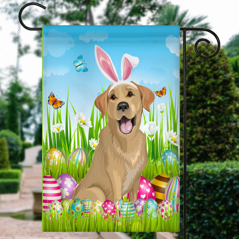 Labrador Happy Easter Day Holiday Flag Funny Dog Dog Wear Bunny Ears Headband Cute for Home Decor | siriusteestore