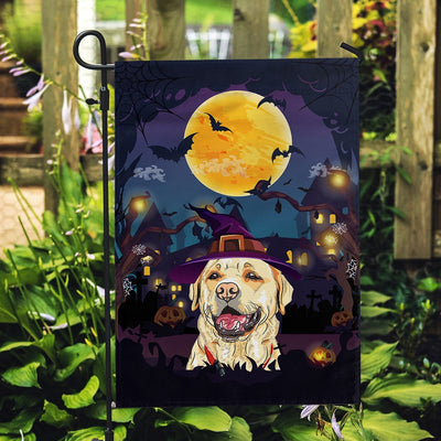 Labrador Witch Halloween Flag Castle Background For Dog Lover Home | siriusteestore