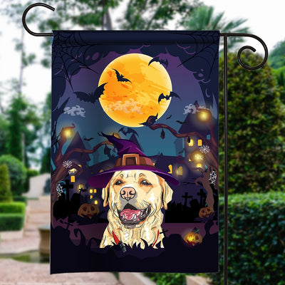 Labrador Witch Halloween Flag Castle Background For Dog Lover Home | siriusteestore