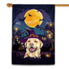 Labrador Witch Halloween Flag Castle Background For Dog Lover Home | siriusteestore