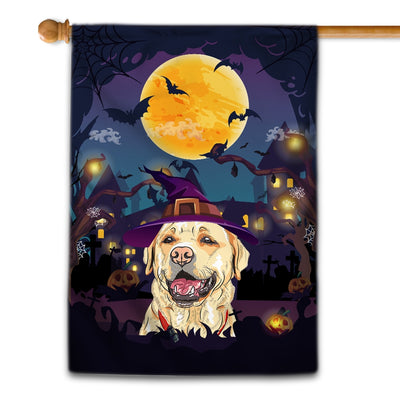 Labrador Witch Halloween Flag Castle Background For Dog Lover Home | siriusteestore