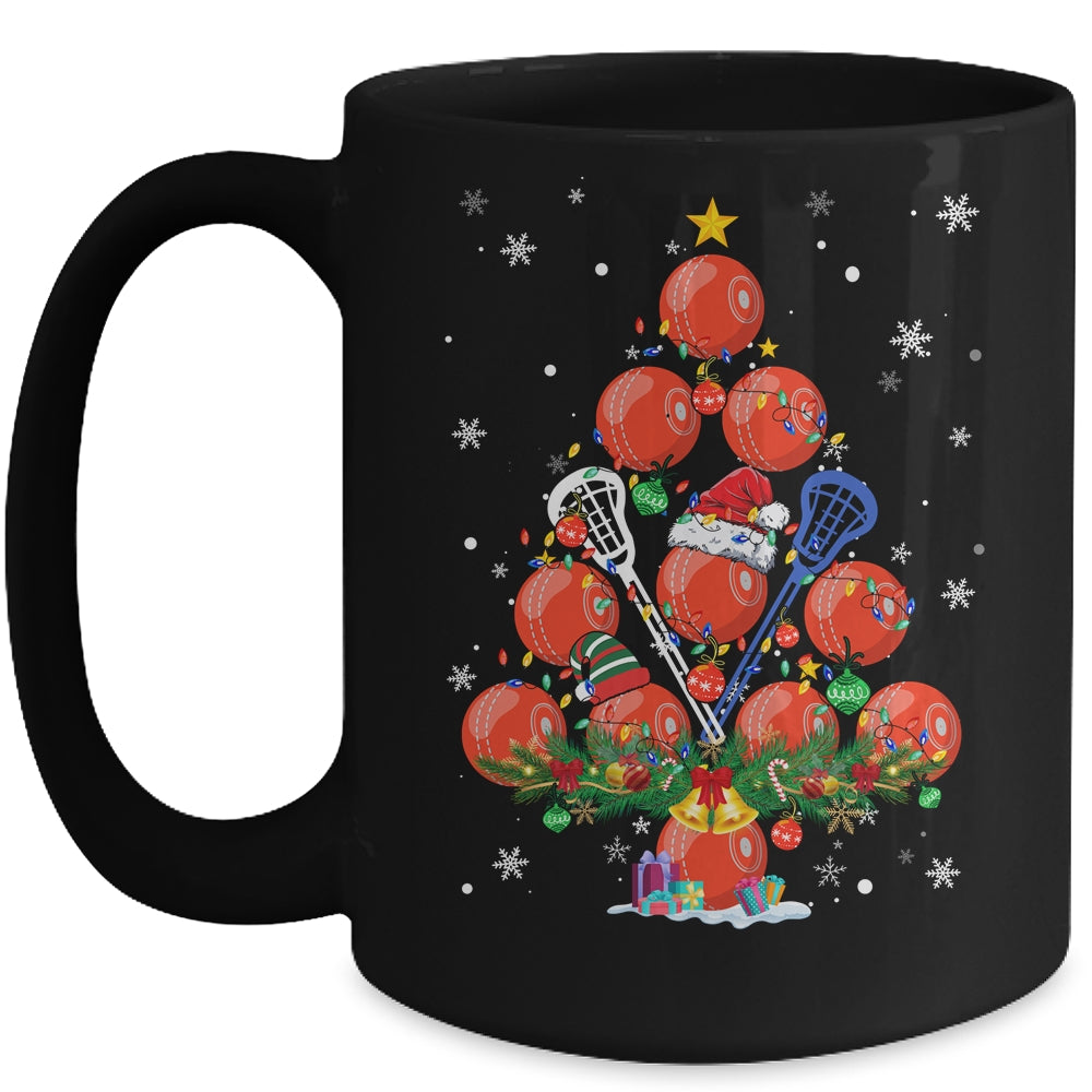 Lacrosse Christmas Tree Santa Pickleball X Mas Lights Mug | siriusteestore