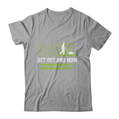 Lawn Care Grass Mower Get Out And Mow Gardener American Flag Shirt & Hoodie | siriusteestore