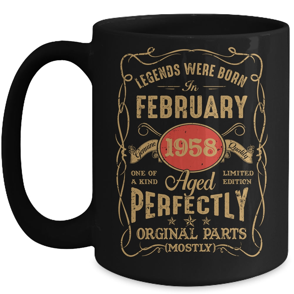 Legends Born In February 1958 65 Years Old 65th Birthday Mug | siriusteestore