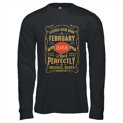Legends Born In February 1988 35 Years Old 35th Birthday Shirt & Hoodie | siriusteestore
