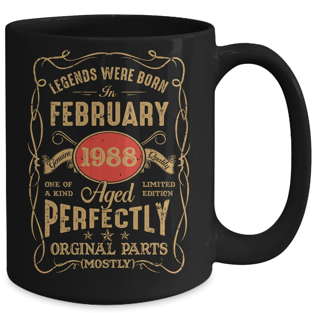Legends Born In February 1988 35 Years Old 35th Birthday Mug | siriusteestore