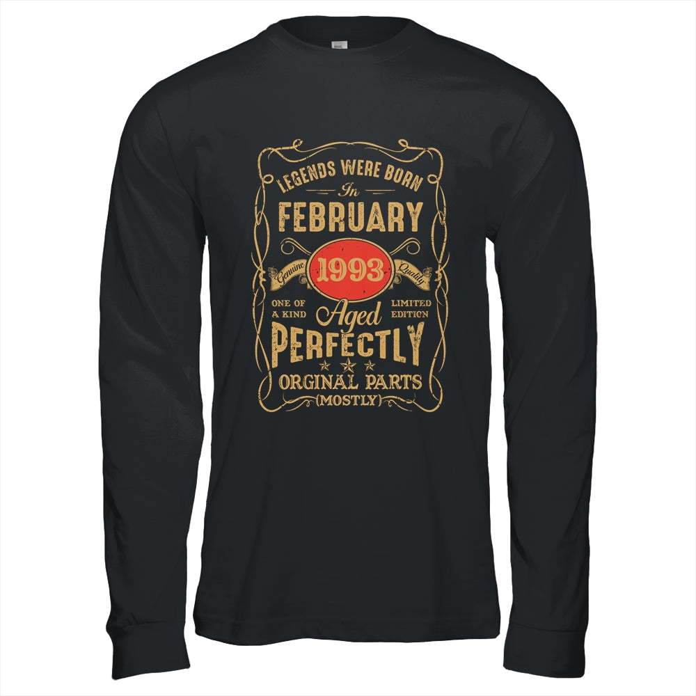 Legends Born In February 1993 30 Years Old 30th Birthday Shirt & Hoodie | siriusteestore