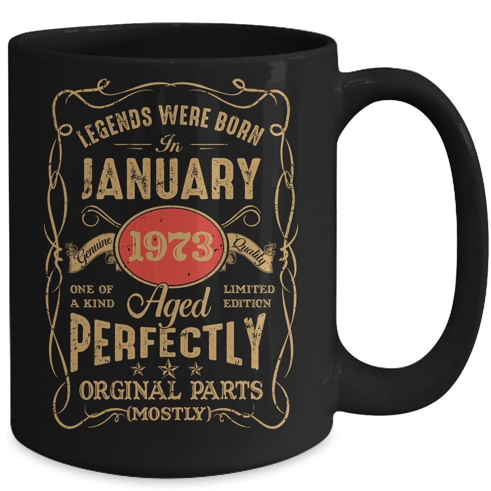 Legends Born In January 1973 50 Years Old 50th Birthday Mug | siriusteestore