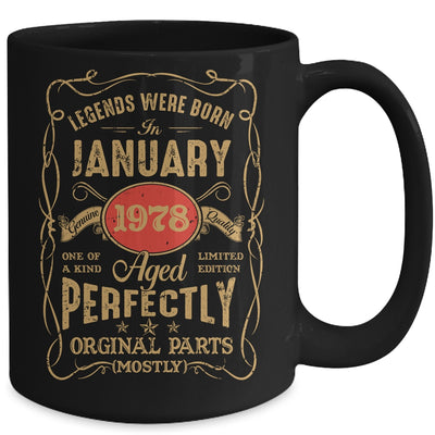 Legends Born In January 1978 45 Years Old 45th Birthday Mug | siriusteestore