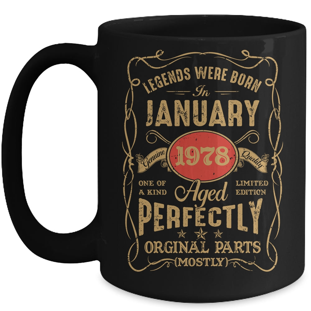 Legends Born In January 1978 45 Years Old 45th Birthday Mug | siriusteestore
