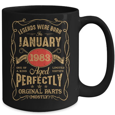 Legends Born In January 1983 40 Years Old 40th Birthday Mug | siriusteestore
